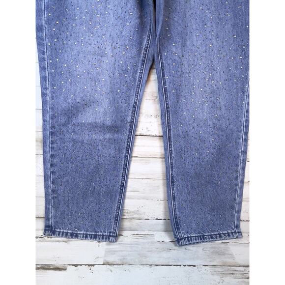 Rock & Roll Denim Cowgirl® 32x27 Straight Cropped High Rise Sequined Front NWT - Picture 3 of 16